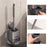 Toilet Brush with Holder Compact Cleaning Brush for Hotel Washroom Household Gray