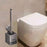 Toilet Brush with Holder Compact Cleaning Brush for Hotel Washroom Household Gray