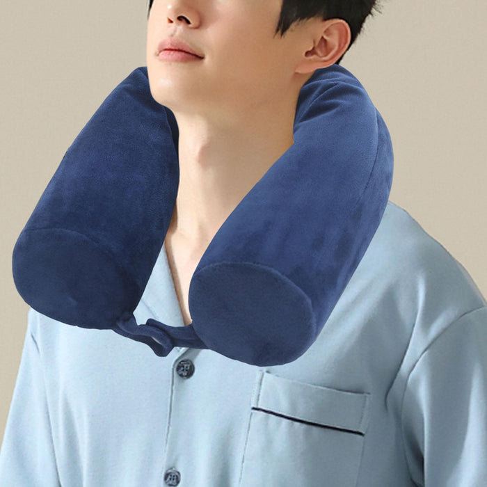 Travel Pillow Ergonomic Neck Support Pillow for Home Traveling Sleeping Blue