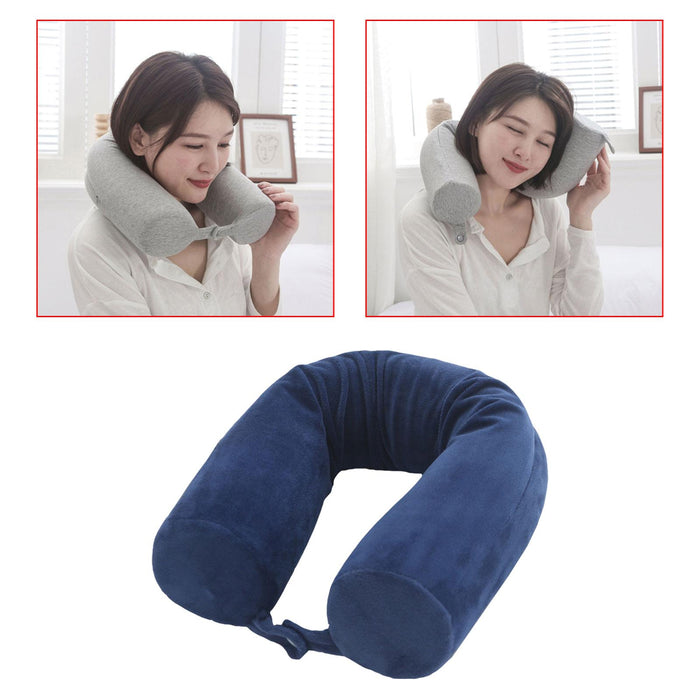 Travel Pillow Ergonomic Neck Support Pillow for Home Traveling Sleeping Blue