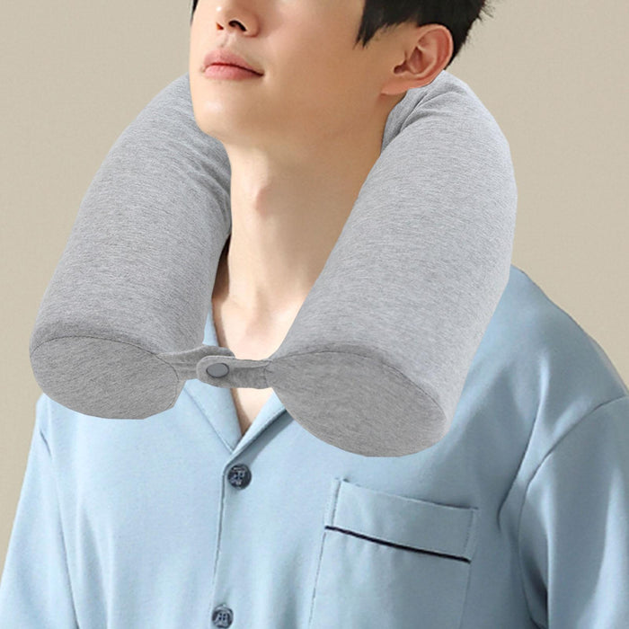 Travel Pillow Ergonomic Neck Support Pillow for Home Traveling Sleeping Grey