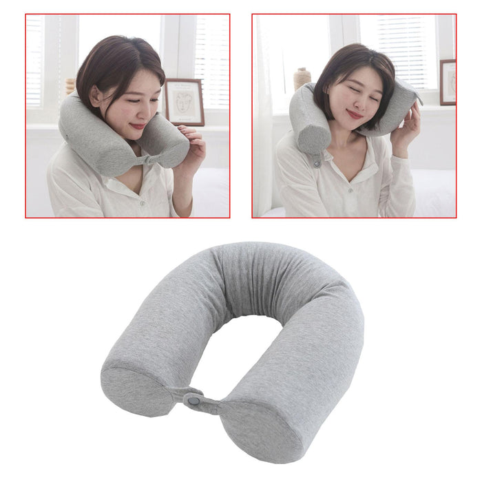 Travel Pillow Ergonomic Neck Support Pillow for Home Traveling Sleeping Grey