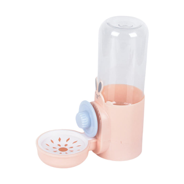 Guinea Pig Water Dispenser Cage Hanging Non Drip Rabbit Water Bottle for Pet Pink