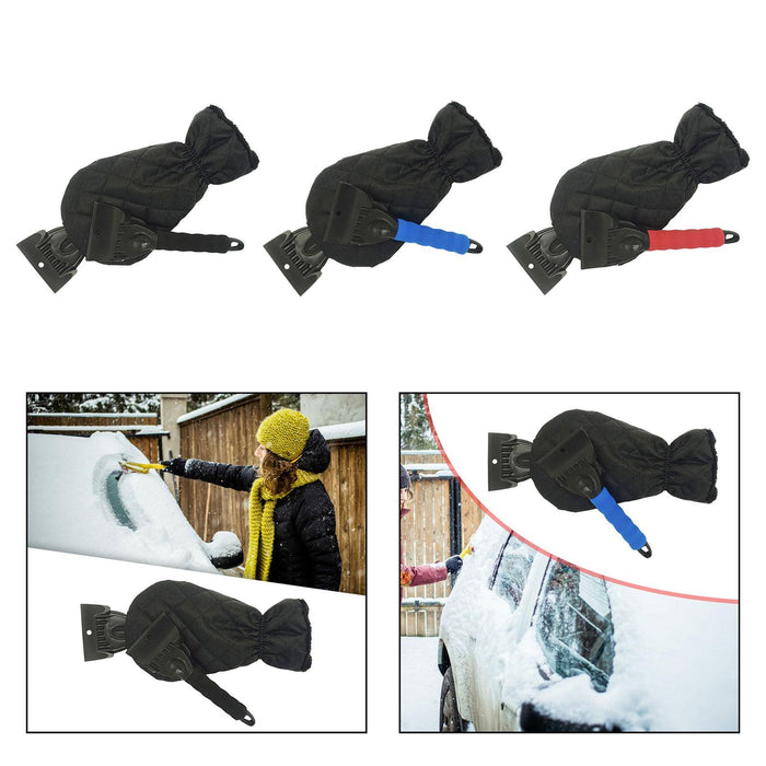 Ice Scraper with Glove Portable Automotive Accessories for Suvs Snow Scraper Black