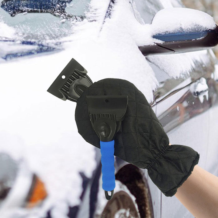 Ice Scraper with Glove Portable Automotive Accessories for Suvs Snow Scraper Blue