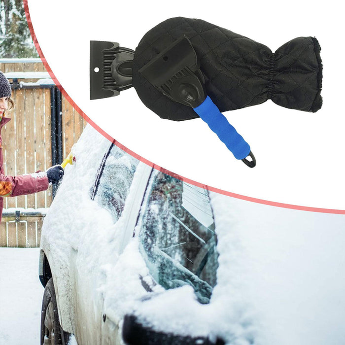 Ice Scraper with Glove Portable Automotive Accessories for Suvs Snow Scraper Blue