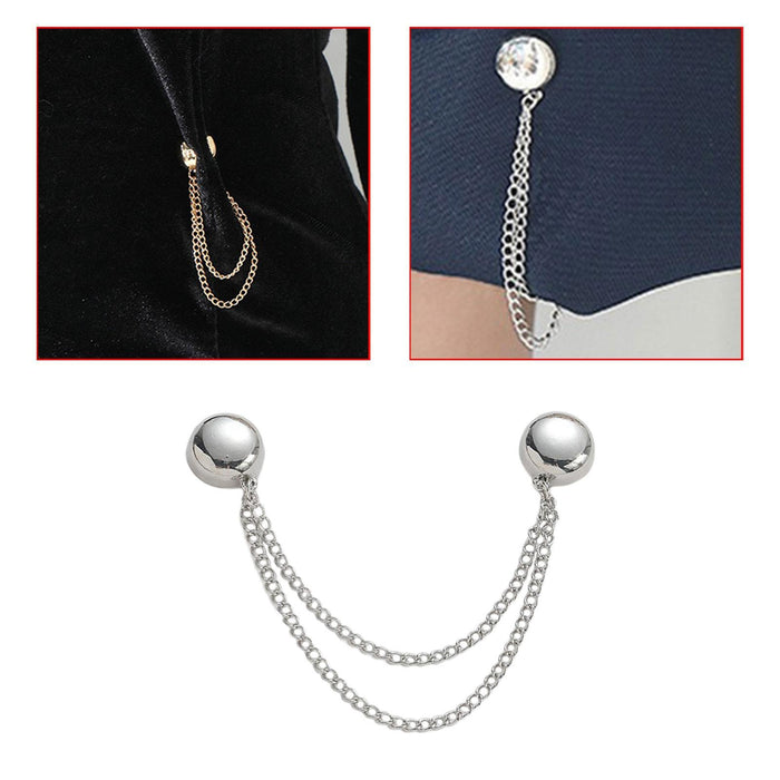 Magnetic Clothing Clip for Fitting Clothing Cinch Clip for Sleeve Cuff Dress Silver Alloy