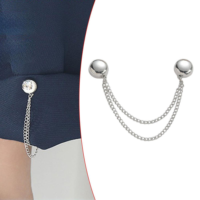 Magnetic Clothing Clip for Fitting Clothing Cinch Clip for Sleeve Cuff Dress Silver Alloy