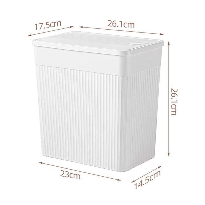 Trash Can with Lid Paper Basket Waste Bin for Kitchen Dorm Living Room 26x17.5x26 cm