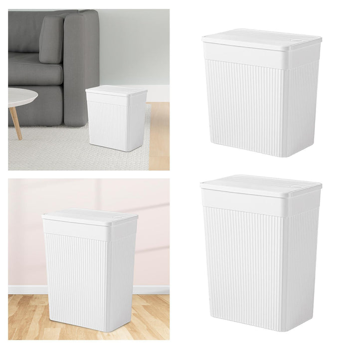 Trash Can with Lid Paper Basket Waste Bin for Kitchen Dorm Living Room 26x17.5x26 cm