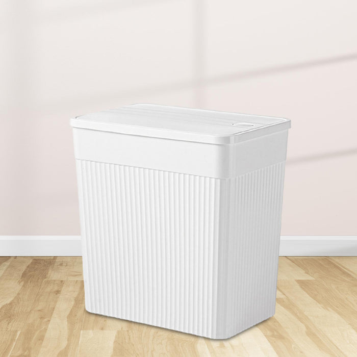 Trash Can with Lid Paper Basket Waste Bin for Kitchen Dorm Living Room 26x17.5x26 cm