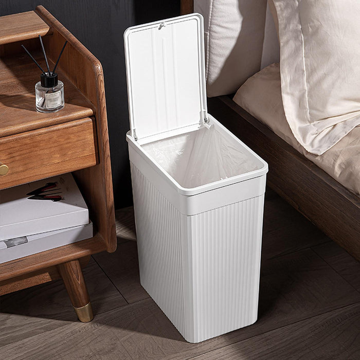 Trash Can with Lid Paper Basket Waste Bin for Kitchen Dorm Living Room 26x17.5x34 cm