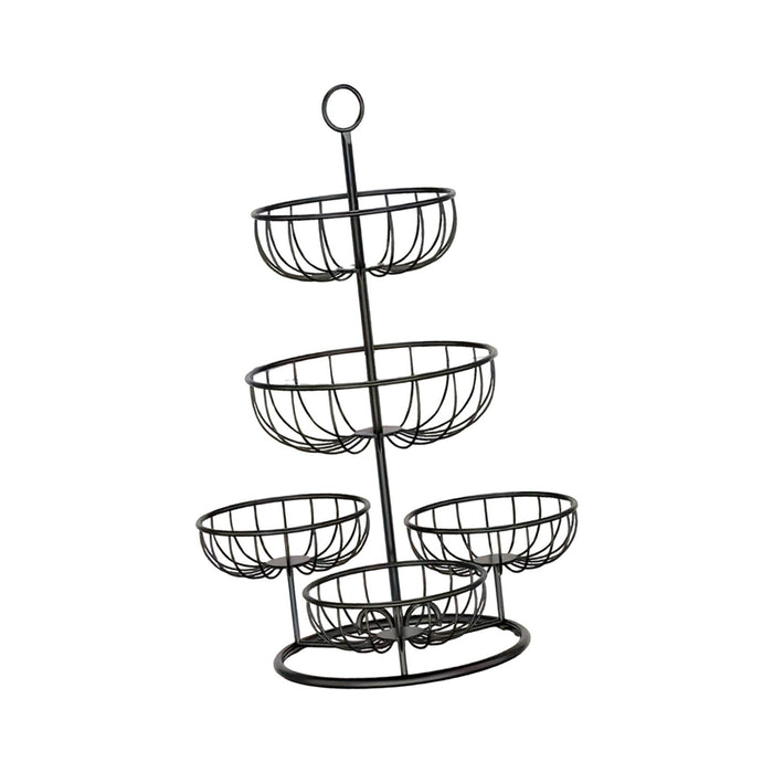 5 Tiered Wire Basket Stand Countertop Vegetable Bowl for Bread Onion Storage