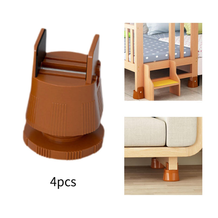 4 Pieces Furniture Risers Bed Lifters Bed Risers for Dining Room Shelf Couch Height 6cm to 8cm Brown