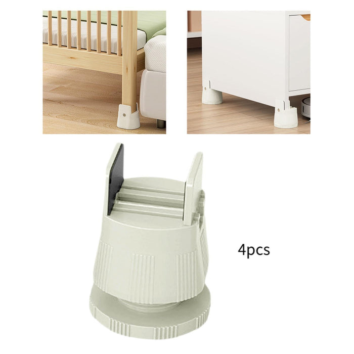 4 Pieces Furniture Risers Bed Lifters Bed Risers for Dining Room Shelf Couch Height 6cm to 8cm Apricot