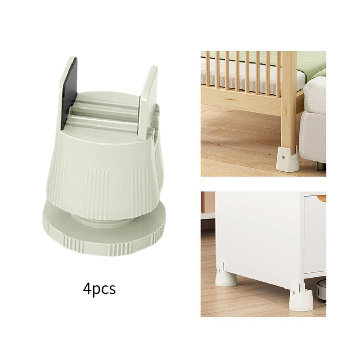 4 Pieces Furniture Risers Bed Lifters Bed Risers for Dining Room Shelf Couch Height 6cm to 8cm Apricot