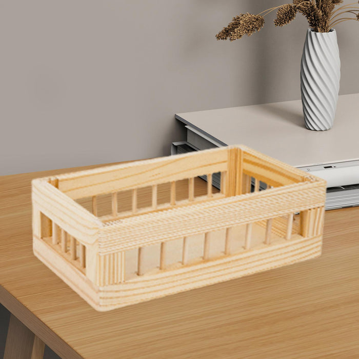 Wood Storage Basket Dresser Decorative Basket for Snacks Vegetables Books S