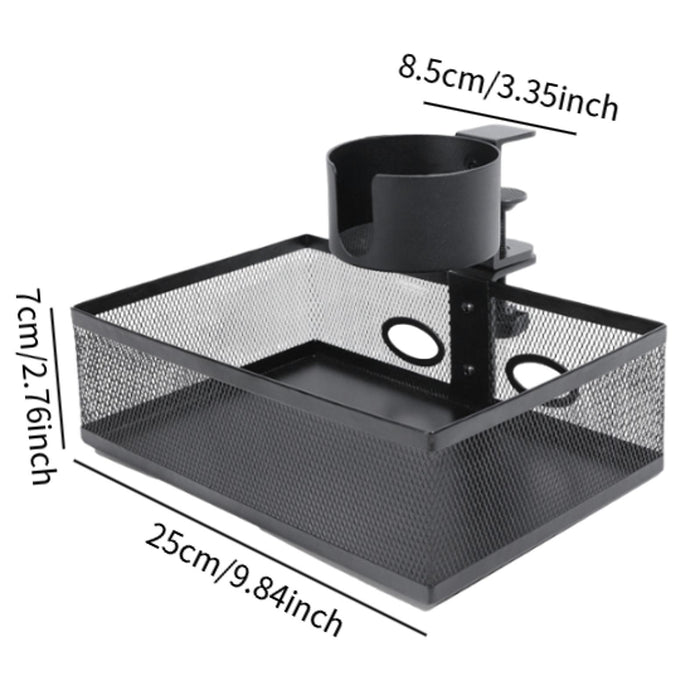 Under Desk Drawer Tray Rotates 360 Degrees with Cup Holder for Pantry Office