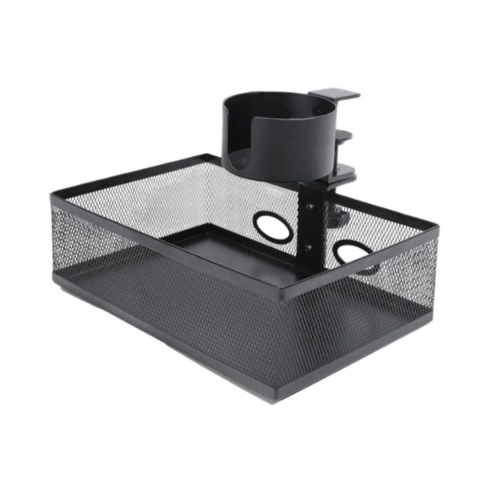 Under Desk Drawer Tray Rotates 360 Degrees with Cup Holder for Pantry Office