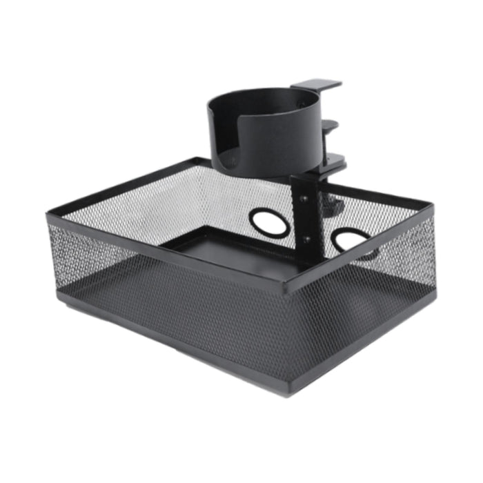 Under Desk Drawer Tray Rotates 360 Degrees with Cup Holder for Pantry Office