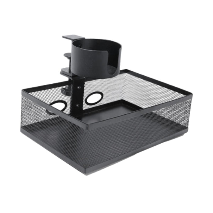 Under Desk Drawer Tray Rotates 360 Degrees with Cup Holder for Pantry Office