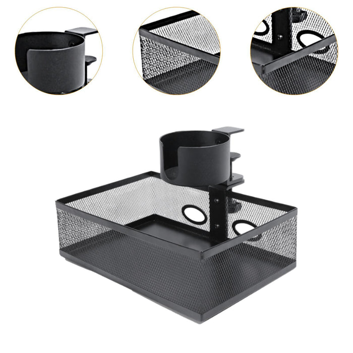 Under Desk Drawer Tray Rotates 360 Degrees with Cup Holder for Pantry Office