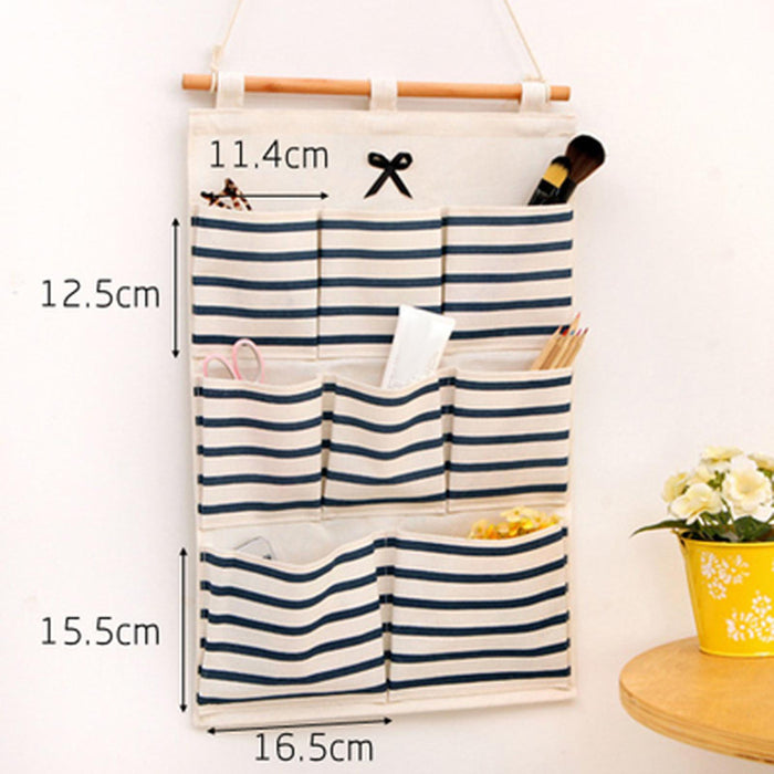 Wall Hanging Bag Modern over The Door Holder Case for Home Bathroom Wardrobe Blue with 8 Pockets