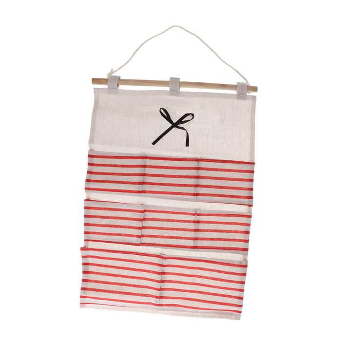 Wall Hanging Bag Modern over The Door Holder Case for Home Bathroom Wardrobe Red with 8 Pockets