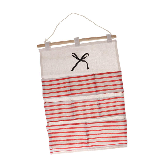 Wall Hanging Bag Modern over The Door Holder Case for Home Bathroom Wardrobe Red with 8 Pockets