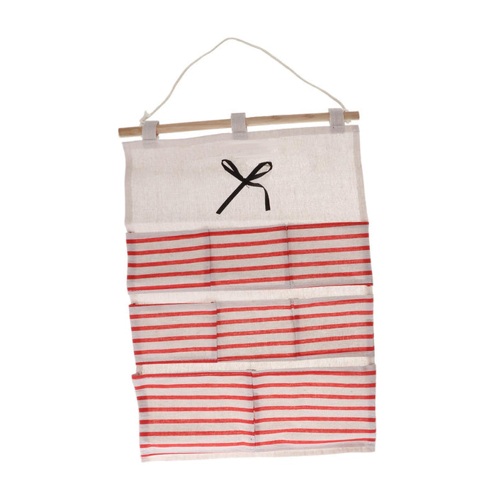 Wall Hanging Bag Modern over The Door Holder Case for Home Bathroom Wardrobe Red with 8 Pockets