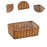 Woven Storage Basket Decorative Simple Bread Basket for Books Cosmetics Toys 24cmx16cmx8cm