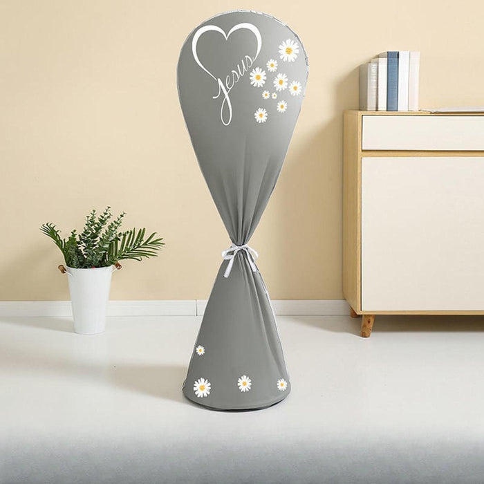 Floor Fan Cover Pedestal Fan Dust Proof Cover for Living Room Bedroom Indoor Gray