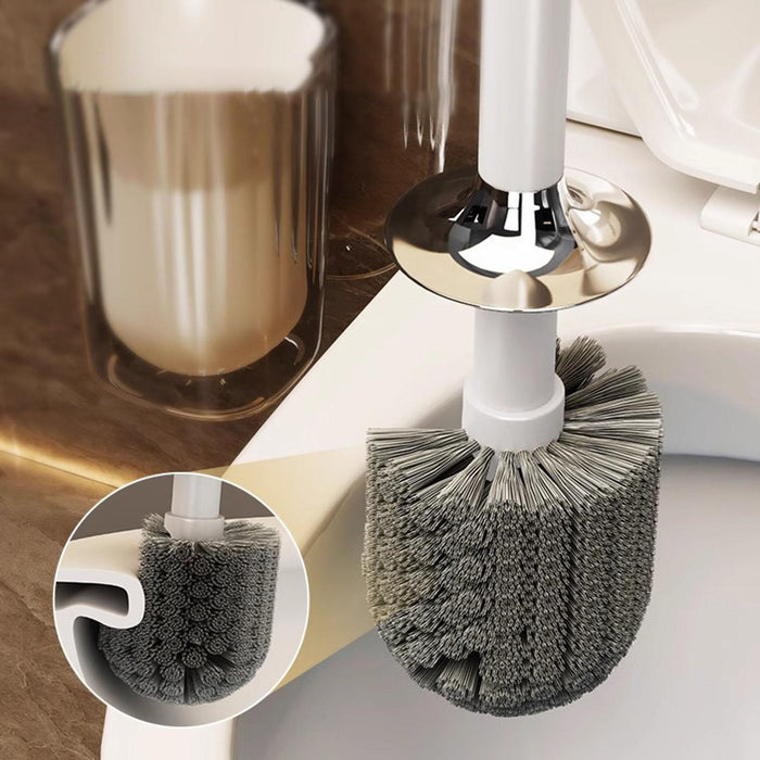 Toilet Brush with Holder Compact Toilet Accessories Ergonomic Cleaning Brush