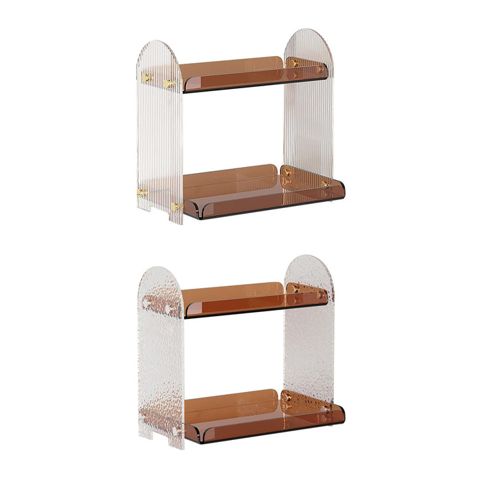 Desktop Organizer Shelf Modern Bookshelf for Dresser Top Bedroom Living Room Water Ripple