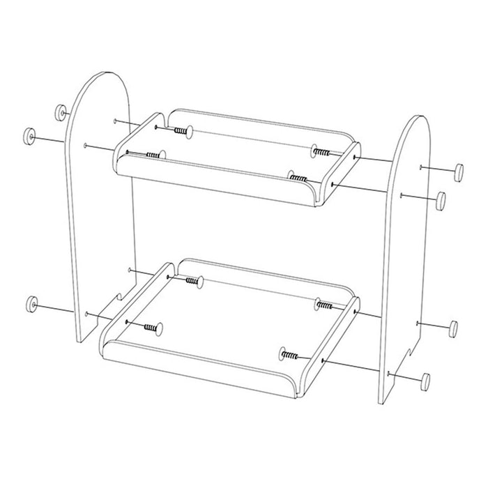 Desktop Organizer Shelf Modern Bookshelf for Dresser Top Bedroom Living Room Water Ripple