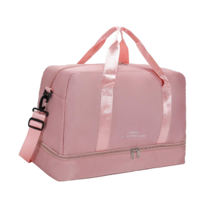 Gym Bag Luggage Bag with Shoe Compartment Tote Bag Handbag Travel Duffel Bag Pink