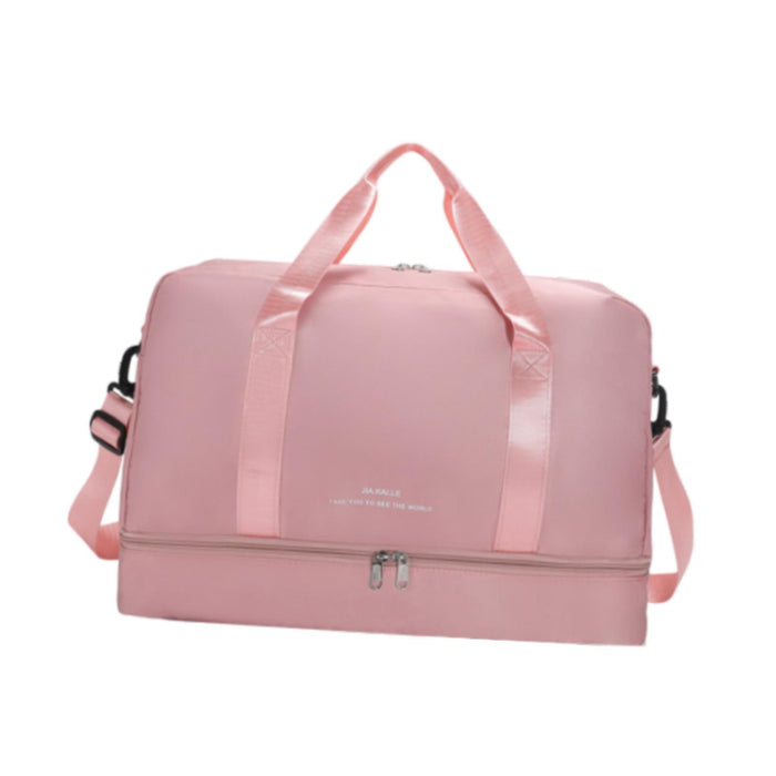 Gym Bag Luggage Bag with Shoe Compartment Tote Bag Handbag Travel Duffel Bag Pink