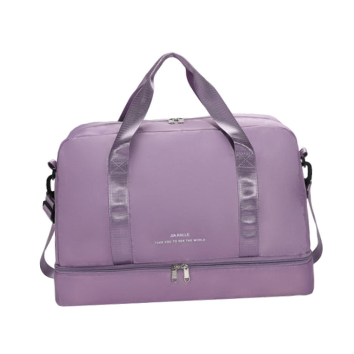 Gym Bag Luggage Bag with Shoe Compartment Tote Bag Handbag Travel Duffel Bag Light Violet