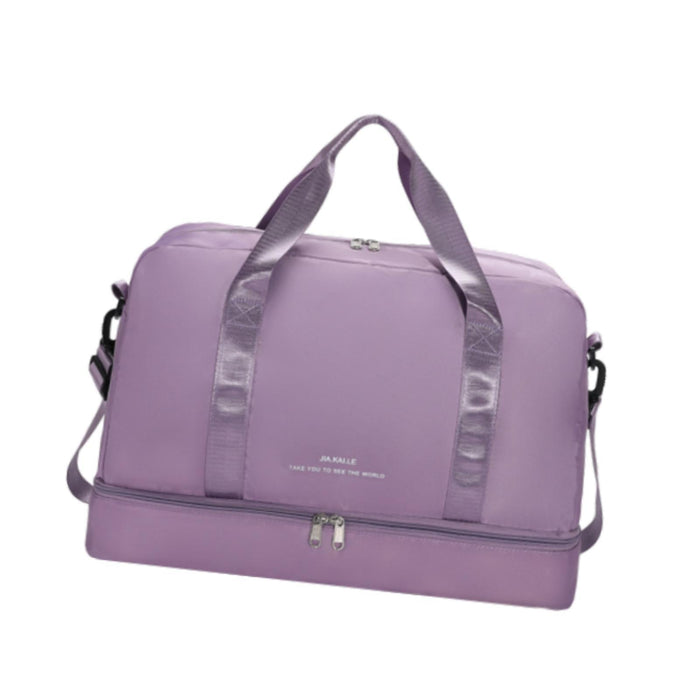 Gym Bag Luggage Bag with Shoe Compartment Tote Bag Handbag Travel Duffel Bag Light Violet