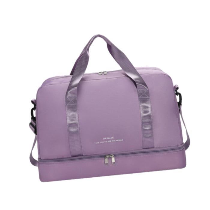 Gym Bag Luggage Bag with Shoe Compartment Tote Bag Handbag Travel Duffel Bag Light Violet