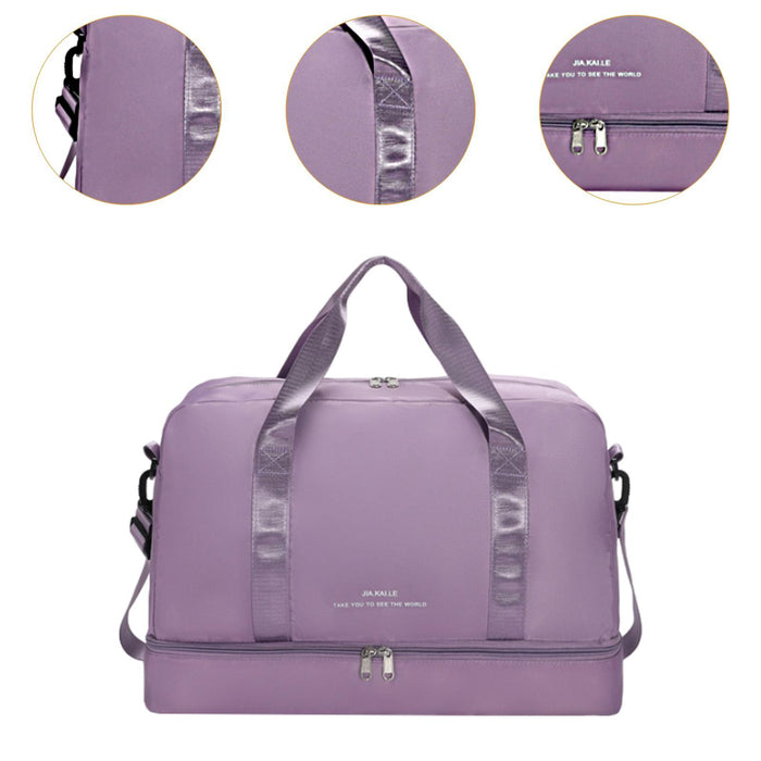 Gym Bag Luggage Bag with Shoe Compartment Tote Bag Handbag Travel Duffel Bag Light Violet