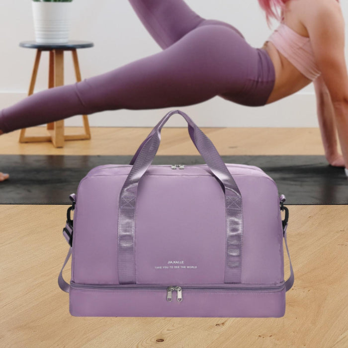 Gym Bag Luggage Bag with Shoe Compartment Tote Bag Handbag Travel Duffel Bag Light Violet