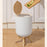 Trash Can with Lid Small Modern Household Paper Basket High Foot Garbage Can White