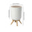 Trash Can with Lid Small Modern Household Paper Basket High Foot Garbage Can White