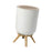 Trash Can with Lid Small Modern Household Paper Basket High Foot Garbage Can White