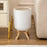 Trash Can with Lid Small Modern Household Paper Basket High Foot Garbage Can White