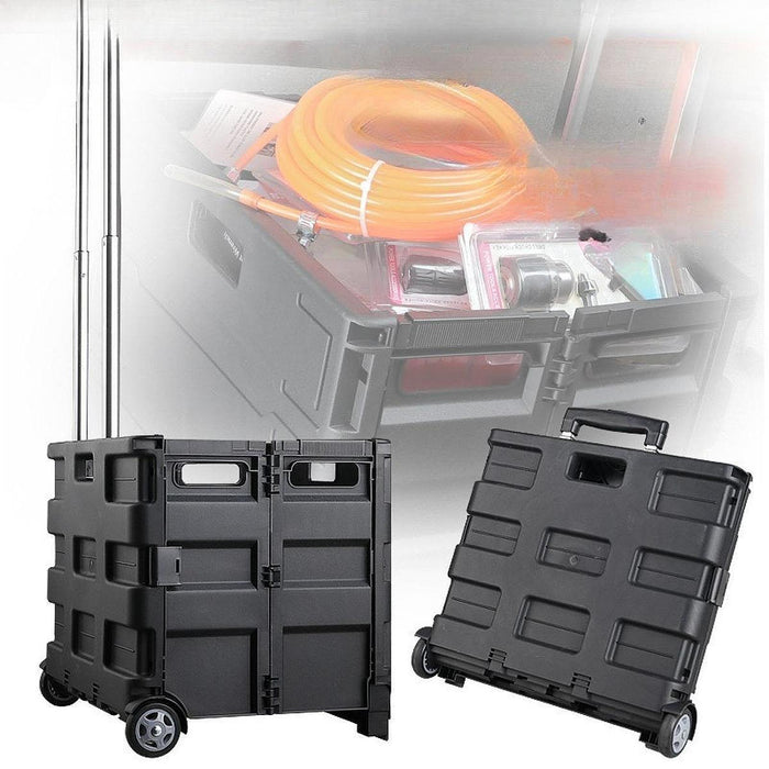 Utility Cart Folding Rolling Crate on Wheels for Classroom Sundries Shopping