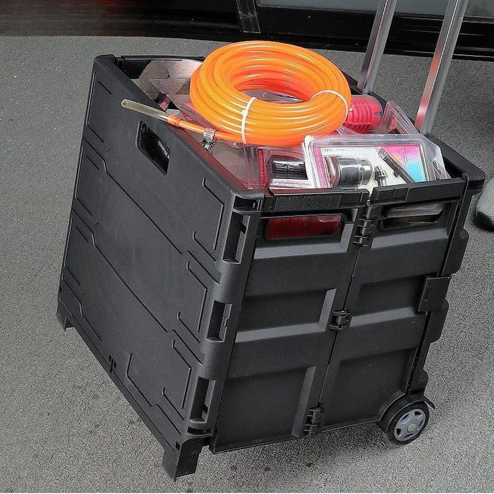 Utility Cart Folding Rolling Crate on Wheels for Classroom Sundries Shopping