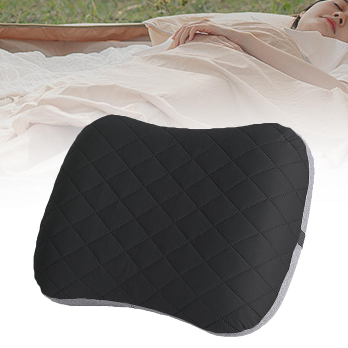 Inflatable Camping Pillow Portable for Traveling Airplane Backpacking Black