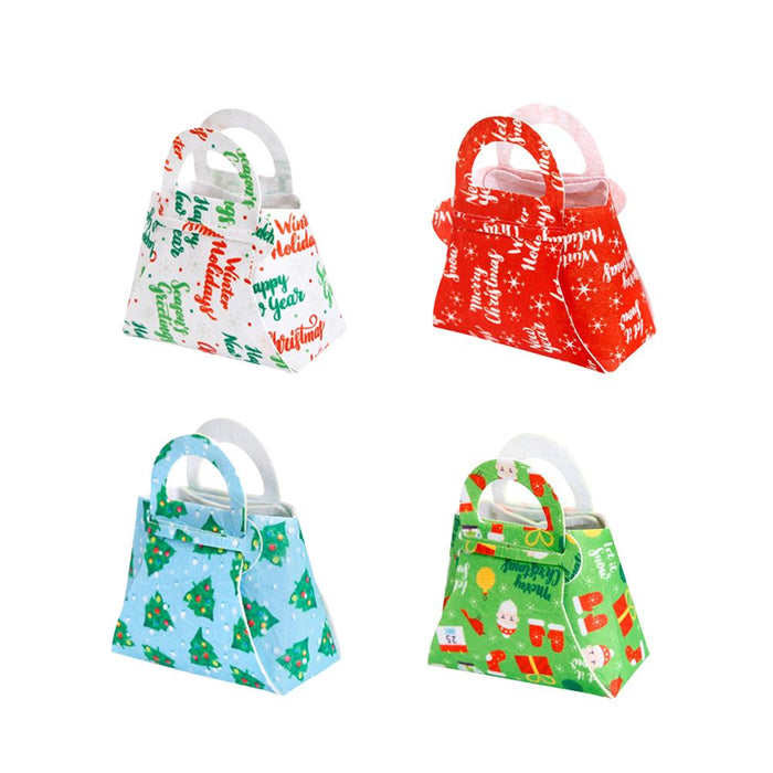 10Pcs Party Favor Boxes Holiday Christmas Gift Bags for Candy Cupcake Bakery White